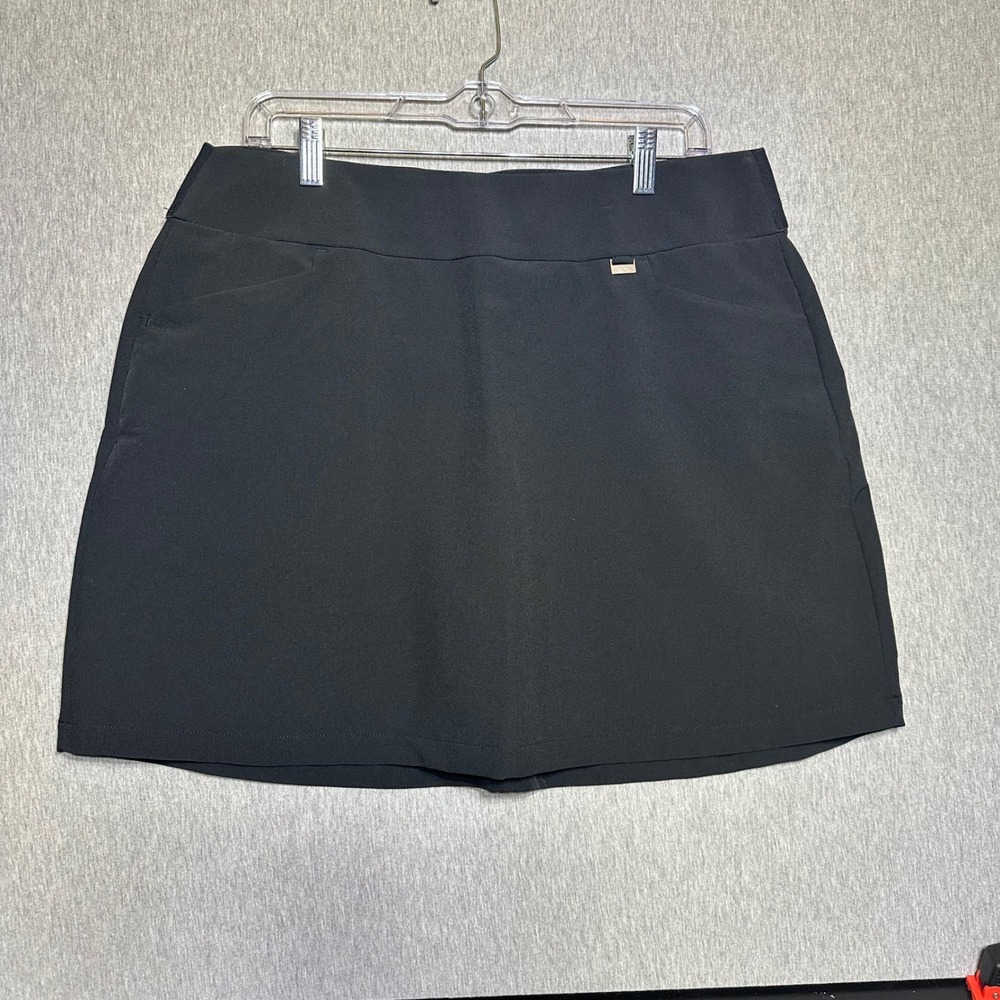 Greg Norman PlayDry WomenBlack Golf Skort Large Activewear Athletic Skirt Pocket